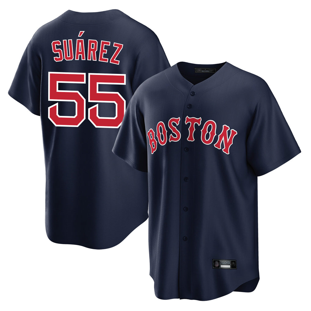 Mdoa B.Red Sox #55 Ranger Su¡§¡érez Player Navy Home Game Stitched Jerseys