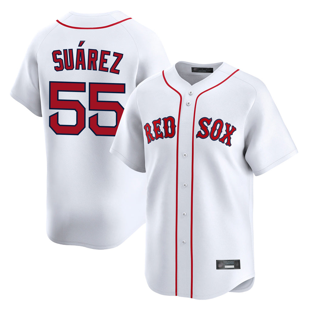 Mdoa B.Red Sox #55 Ranger Su¡§¡érez Player White Limited Home Game Stitched Jerseys
