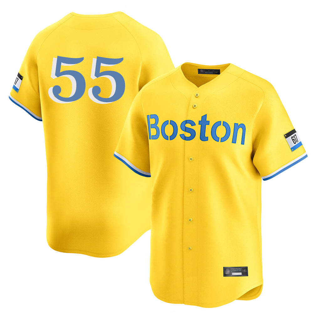 Mdoa B.Red Sox #55 Ranger Su¡§¡érez Player Yellow Limited Home Game Stitched Jerseys