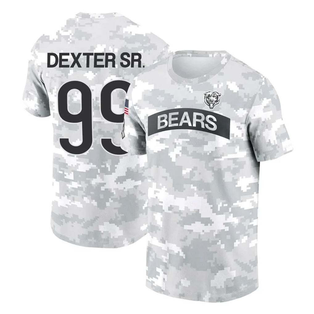 Mdoa C.Bears #99 Gervon Dexter Sr. Player Arctic Camo Salute to Service Performance T-Shirt Limited Stitched Jerseys