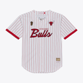 Mdoa C.Bulls Mitchell & Ness White Head Coach Pinstripe Mesh Full-Button Baseball Jerseys