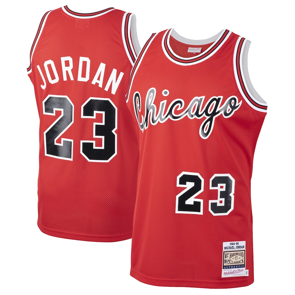Mdoa C.Bulls #23 Michael Jordan Mitchell & Ness Red 198485 Hardwood Classics Rookie Authentic Jerseys