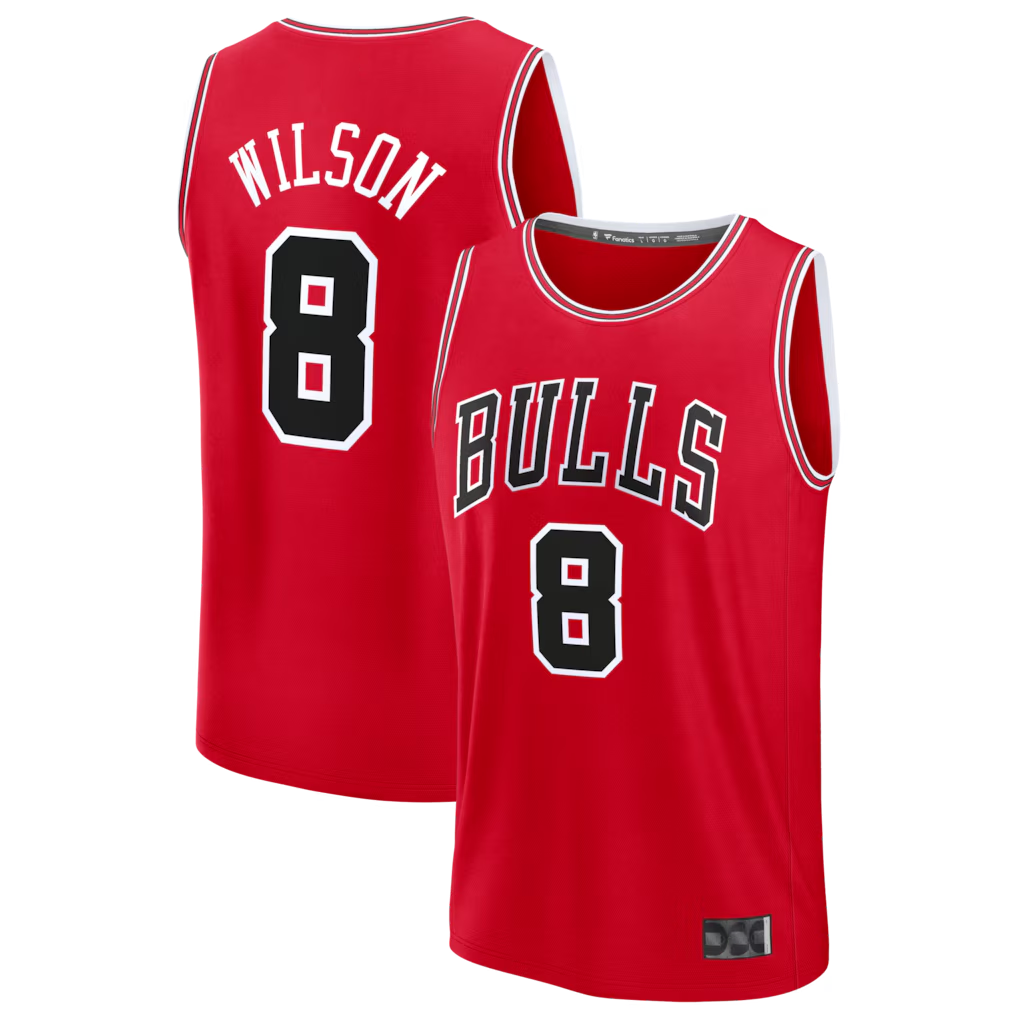 Mdoa C.Bulls #8 Caleb Wilson Red 2026 Draft First Round Pick Fast Break Jerseys - Icon Edition
