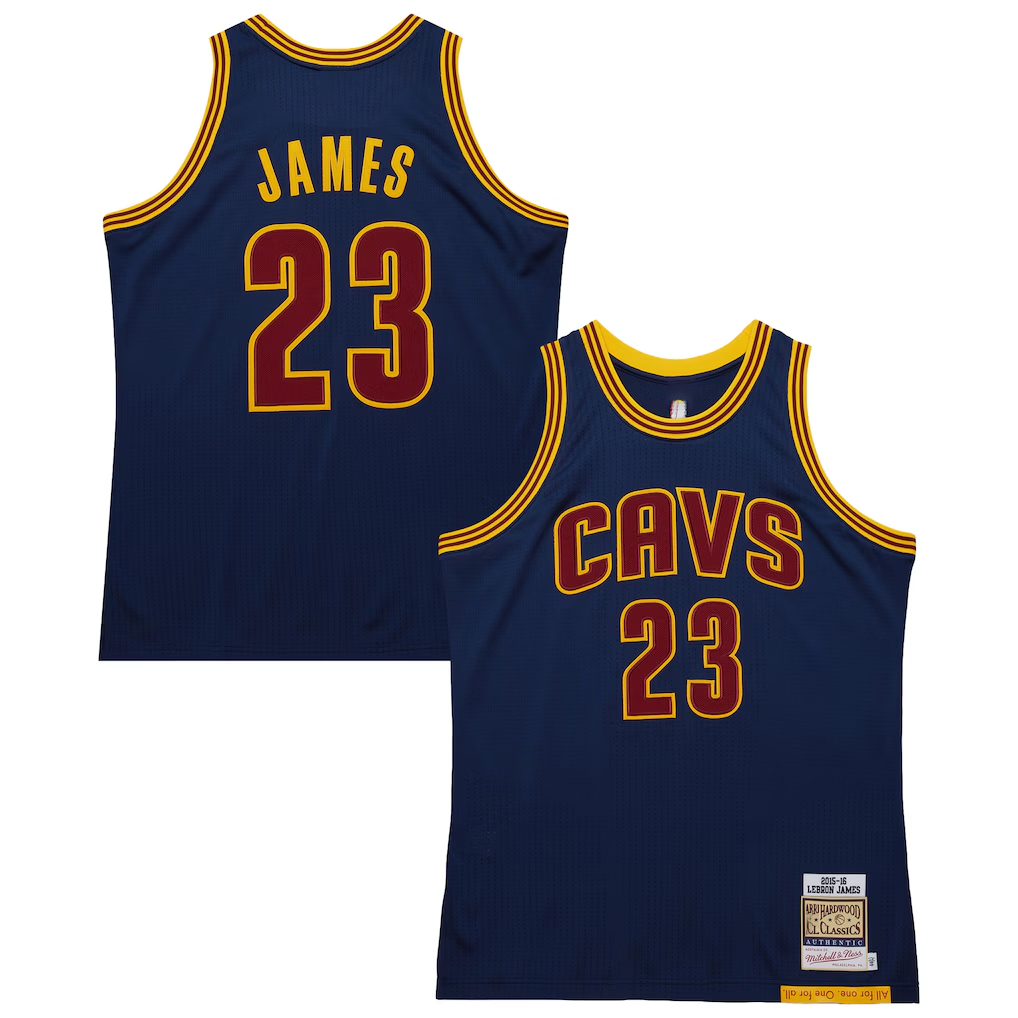 Mdoa C.Cavaliers #23 LeBron James Mitchell & Ness Navy Big & Tall 201516 Swingman Jerseys