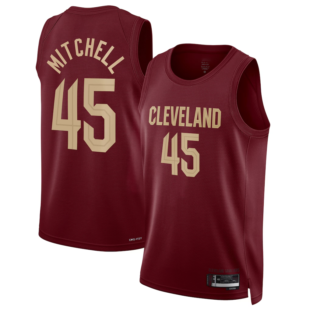 Mdoa C.Cavaliers #45 Donovan Mitchell Wine Swingman Jerseys - Icon Edition