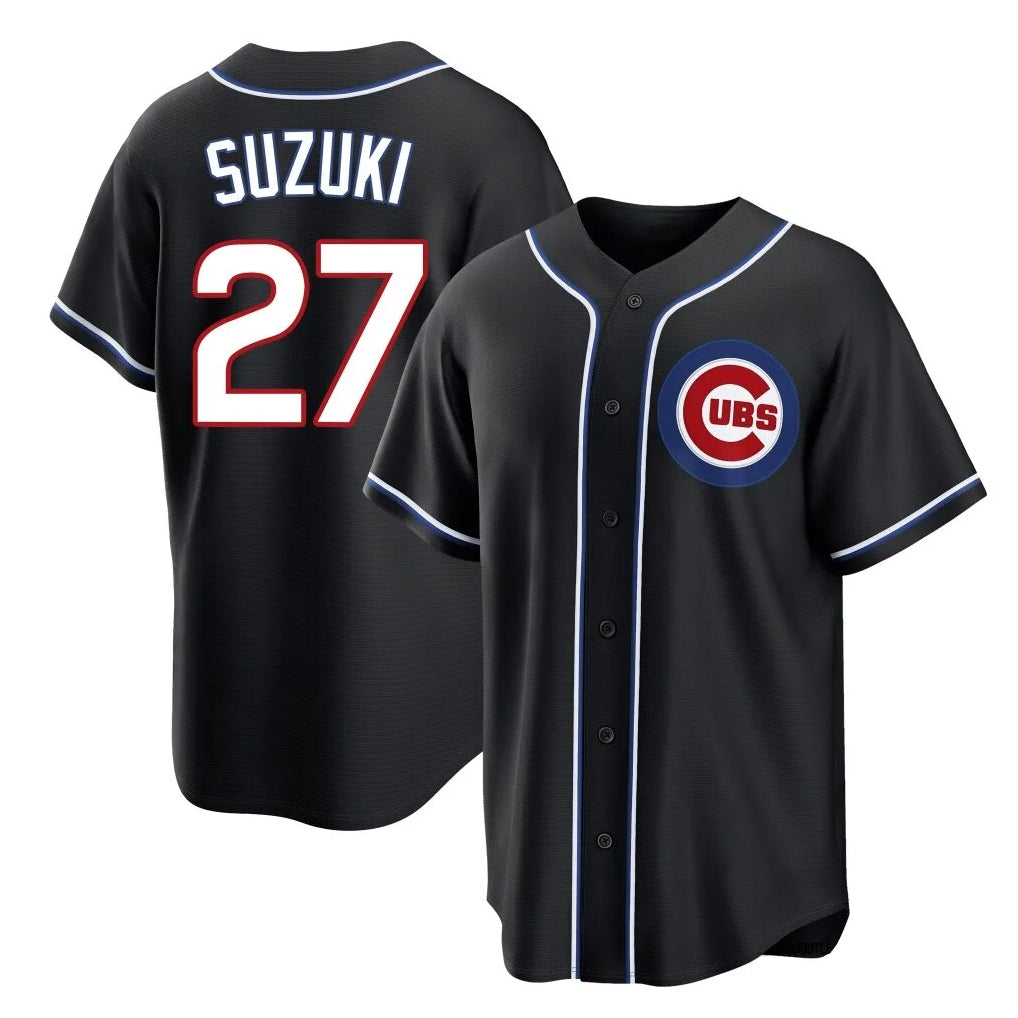 Mdoa C.Cubs #27 Seiya Suzuki Player Black Fashion Out Game Stitched Jerseys