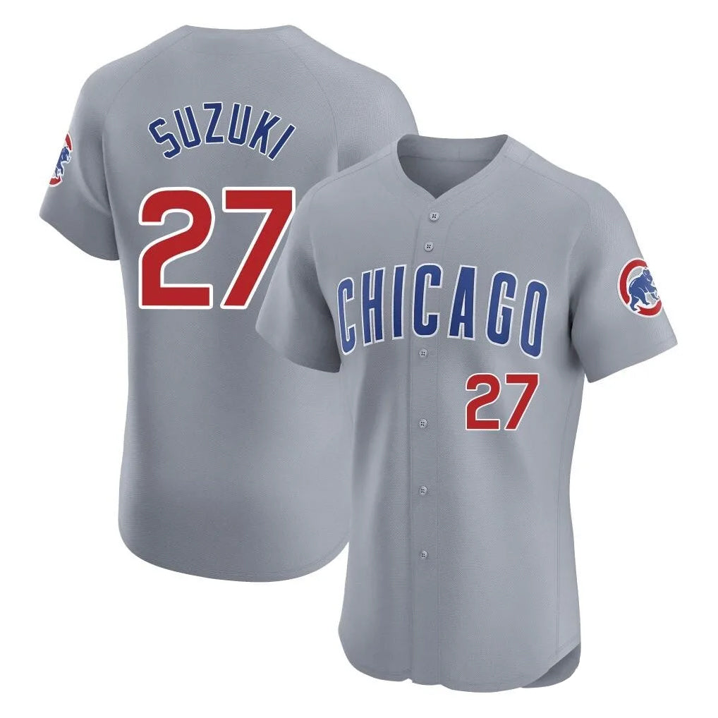 Mdoa C.Cubs #27 Seiya Suzuki Player Gray Road Limited Elite Home Stitched Jerseys