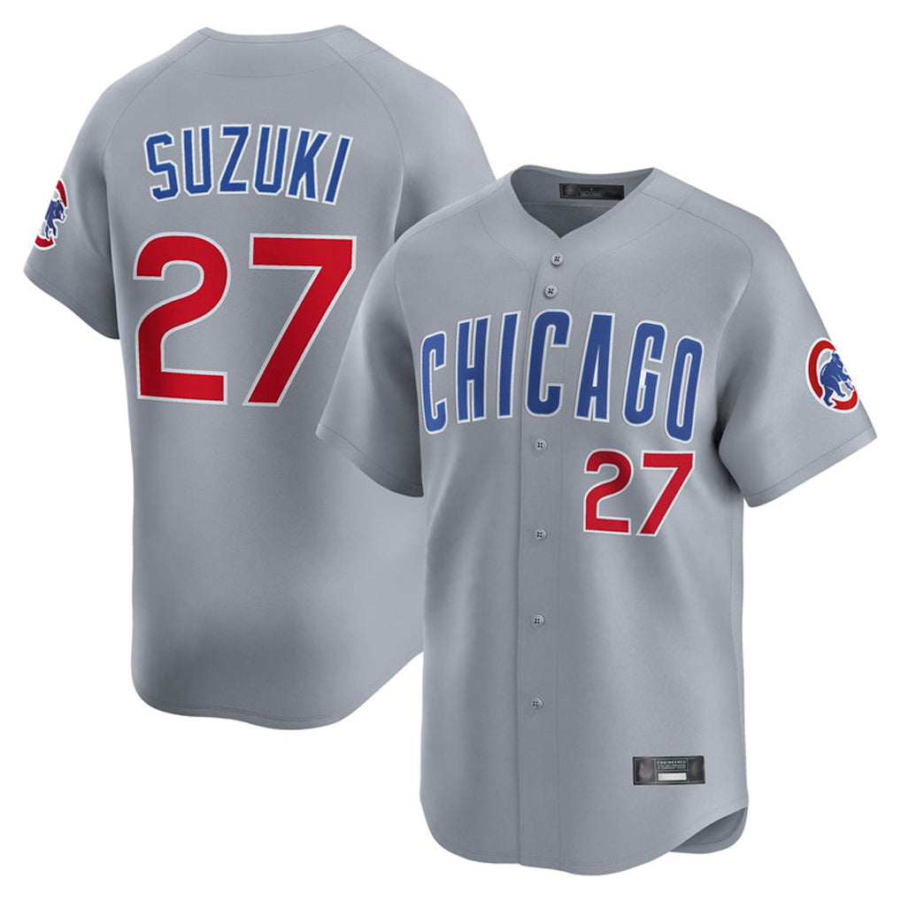 Mdoa C.Cubs #27 Seiya Suzuki Player Gray Road Limited Home Stitched Jerseys