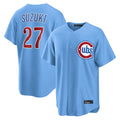 Mdoa C.Cubs #27 Seiya Suzuki Player Light Blue Home Game Stitched Jerseys