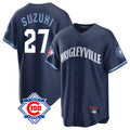 Mdoa C.Cubs #27 Seiya Suzuki Player Navy 150th Anniversary City Connect Home Game Stitched Jerseys