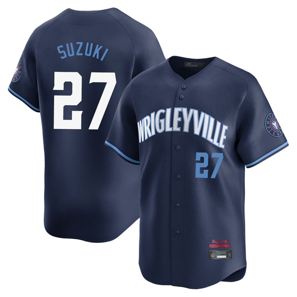 Mdoa C.Cubs #27 Seiya Suzuki Player Navy City Connect Limited Home Stitched Jerseys