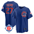 Mdoa C.Cubs #27 Seiya Suzuki Player Royal 150th Anniversary Home Game Stitched Jerseys