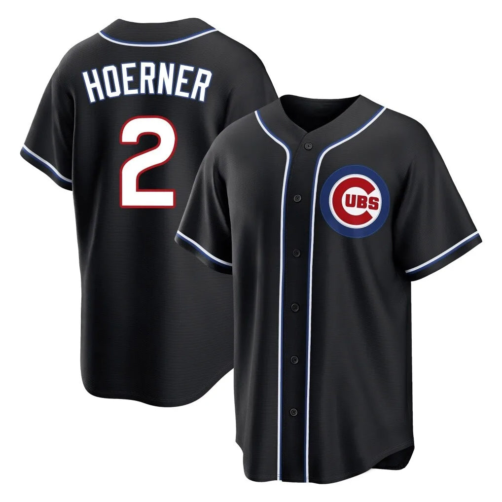 Mdoa C.Cubs #2 Nico Hoerner Player Black Fashion Out Game Stitched Jerseys