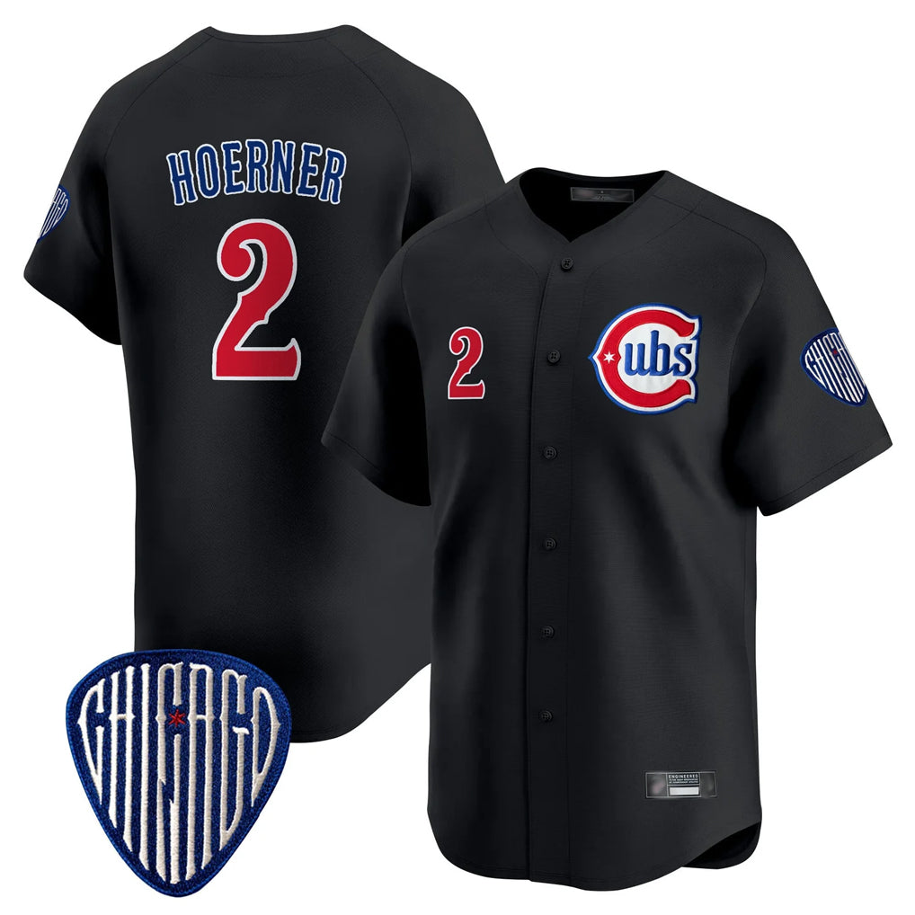 Mdoa C.Cubs #2 Nico Hoerner Player Black Vapor Premier Limited Home Stitched Jerseys