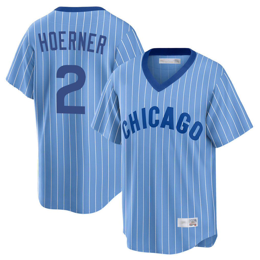 Mdoa C.Cubs #2 Nico Hoerner Player Blue T-shirt Cooperstown Collection Limited Stitched Jerseys