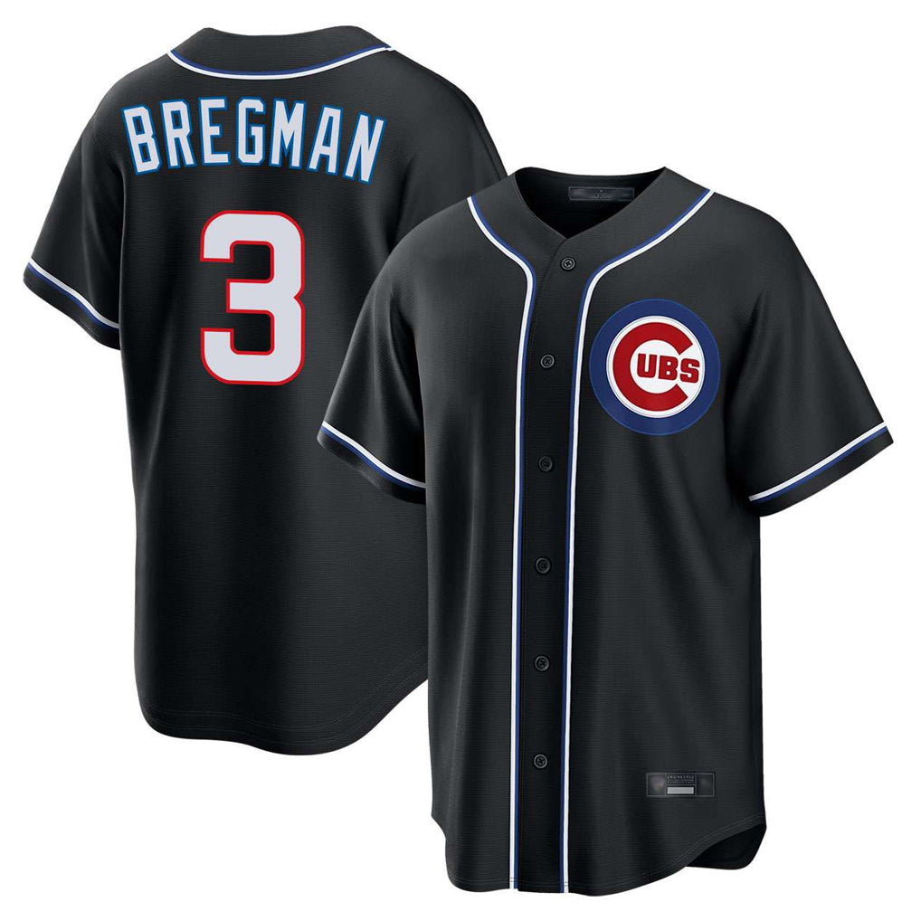 Mdoa C.Cubs #3 Alex Bregman Black Fashion Out Game Stitched Jerseys