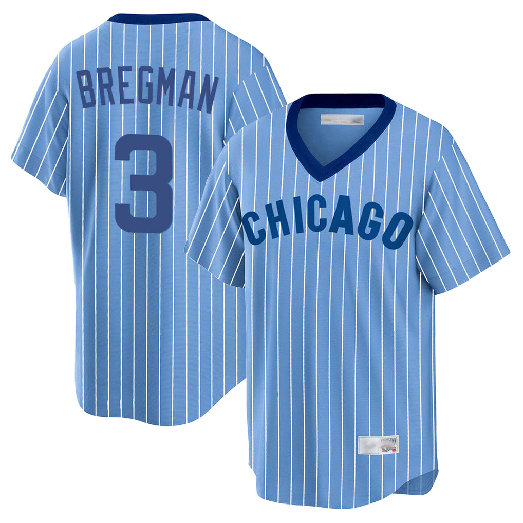 Mdoa C.Cubs #3 Alex Bregman Blue T-shirt Cooperstown Collection Limited Stitched Jerseys