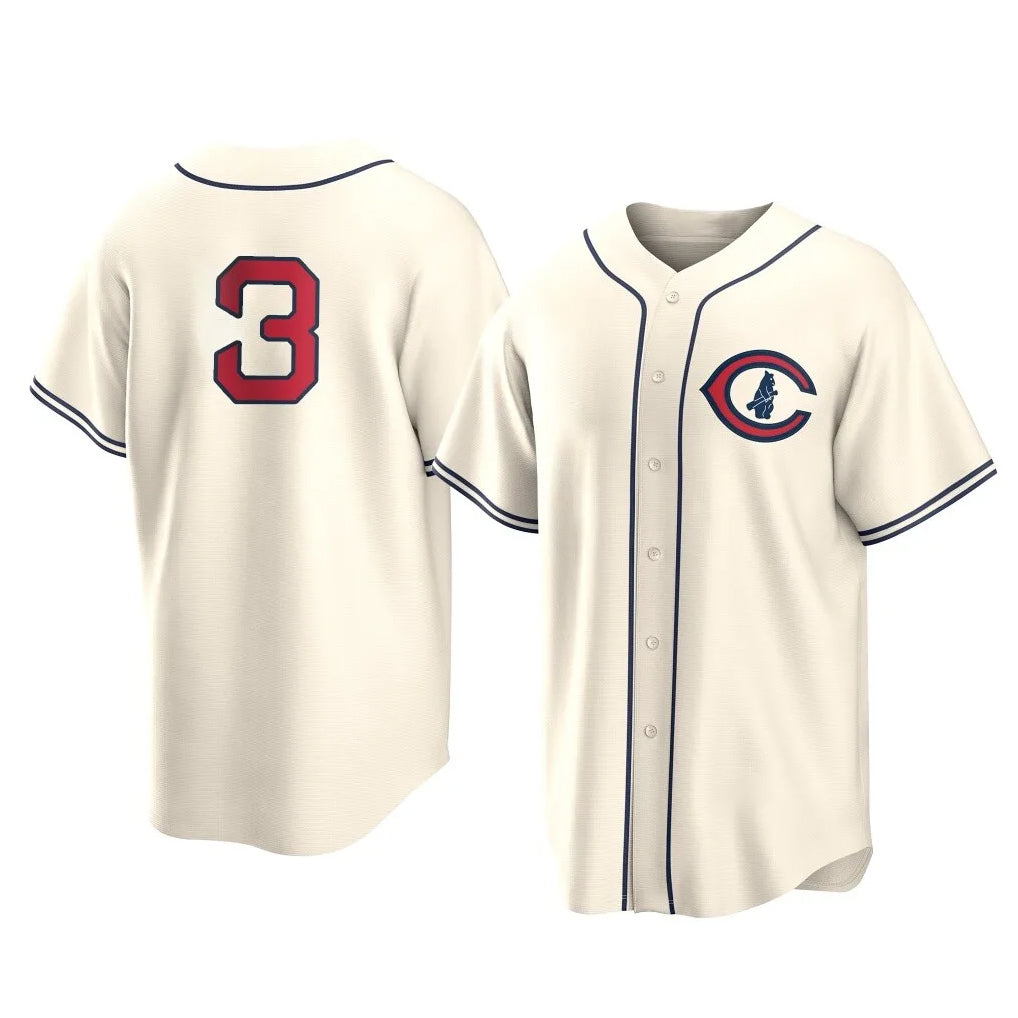 Mdoa C.Cubs #3 Alex Bregman Cream Field of Dreams Home Game Stitched Jerseys