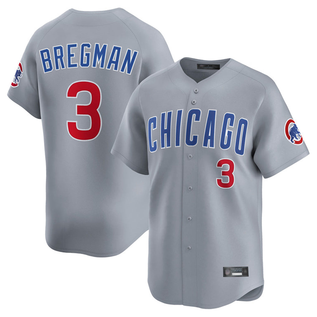 Mdoa C.Cubs #3 Alex Bregman Gray Road Limited Home Stitched Jerseys