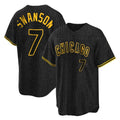 Mdoa C.Cubs #7 Dansby Swanson Player Black Snake Skin City Game Stitched Jerseys