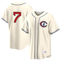 Mdoa C.Cubs #7 Dansby Swanson Player Cream Field of Dreams Home Game Stitched Jerseys