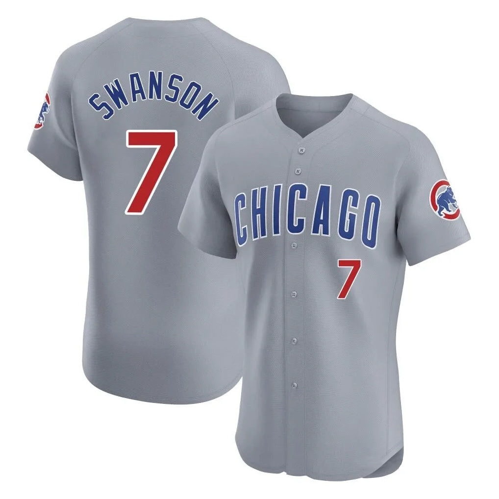 Mdoa C.Cubs #7 Dansby Swanson Player Gray Road Limited Elite Home Stitched Jerseys