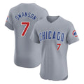 Mdoa C.Cubs #7 Dansby Swanson Player Gray Road Limited Elite Home Stitched Jerseys
