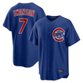 Mdoa C.Cubs #7 Dansby Swanson Player Royal Home Game Stitched Jerseys