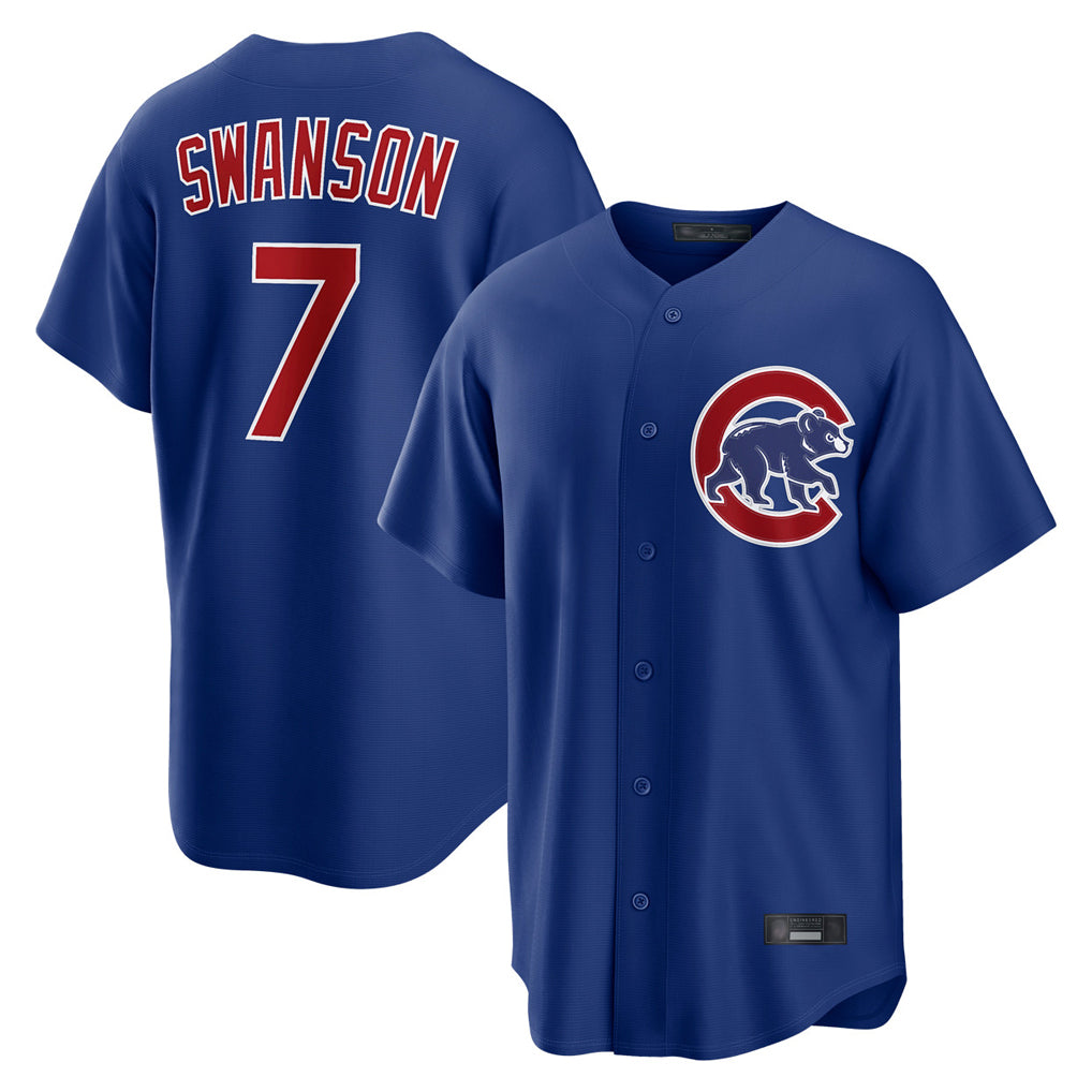 Mdoa C.Cubs #7 Dansby Swanson Player Royal Home Game Stitched Jerseys
