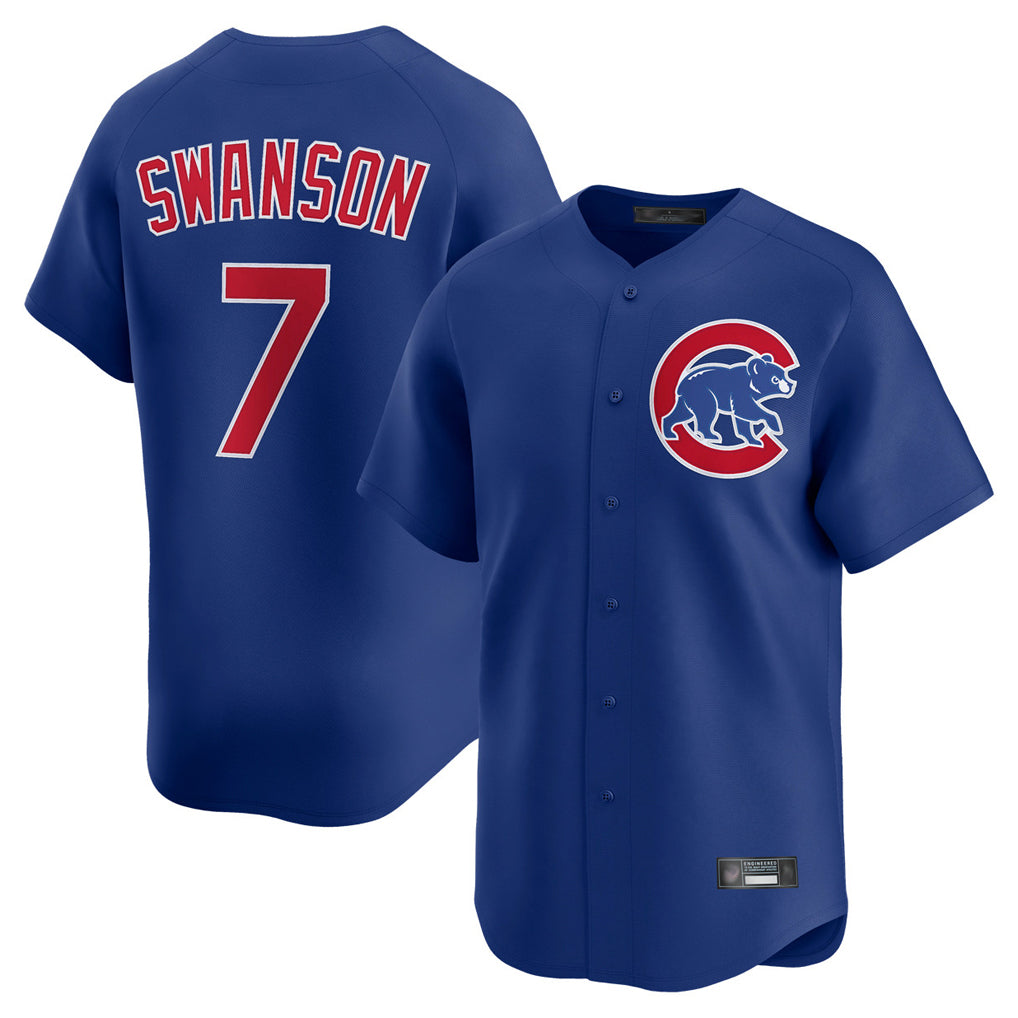 Mdoa C.Cubs #7 Dansby Swanson Player Royal Limited Home Stitched Jerseys