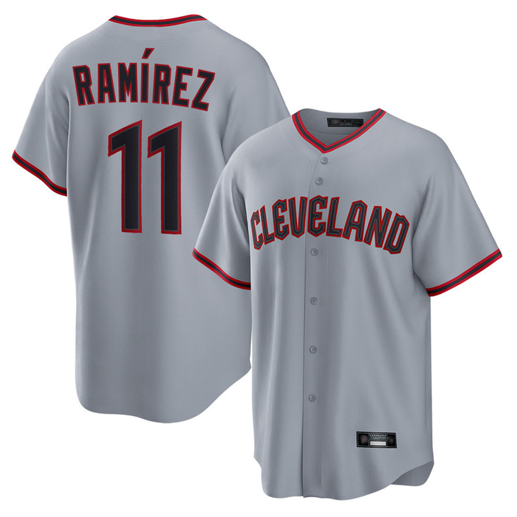 Mdoa C.Guardians #11 Jose Ramirez Player Gray Home Game Stitched Jerseys