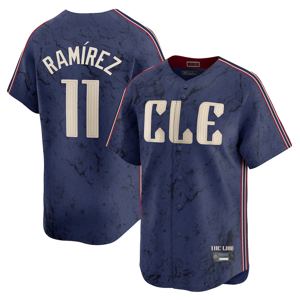 Mdoa C.Guardians #11 Jose Ramirez Player Navy City Connect Limited Home Stitched Jerseys