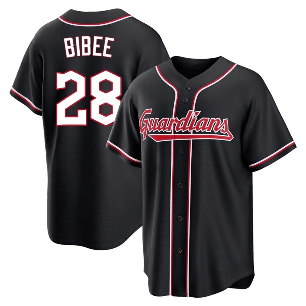 Mdoa C.Guardians #28 Tanner Bibee Player Black Fashion Out Home Game Stitched Jerseys