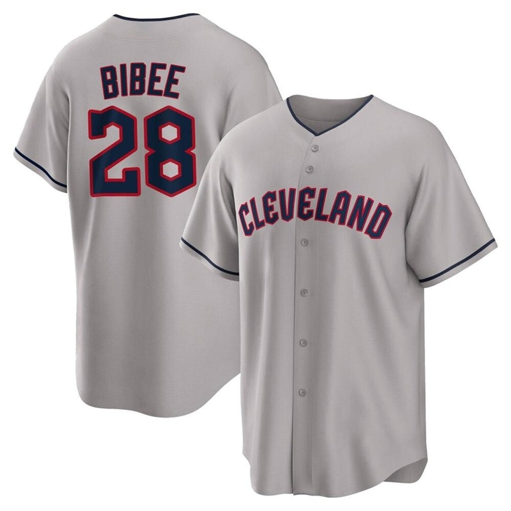 Mdoa C.Guardians #28 Tanner Bibee Player Gray Game Home Stitched Jerseys
