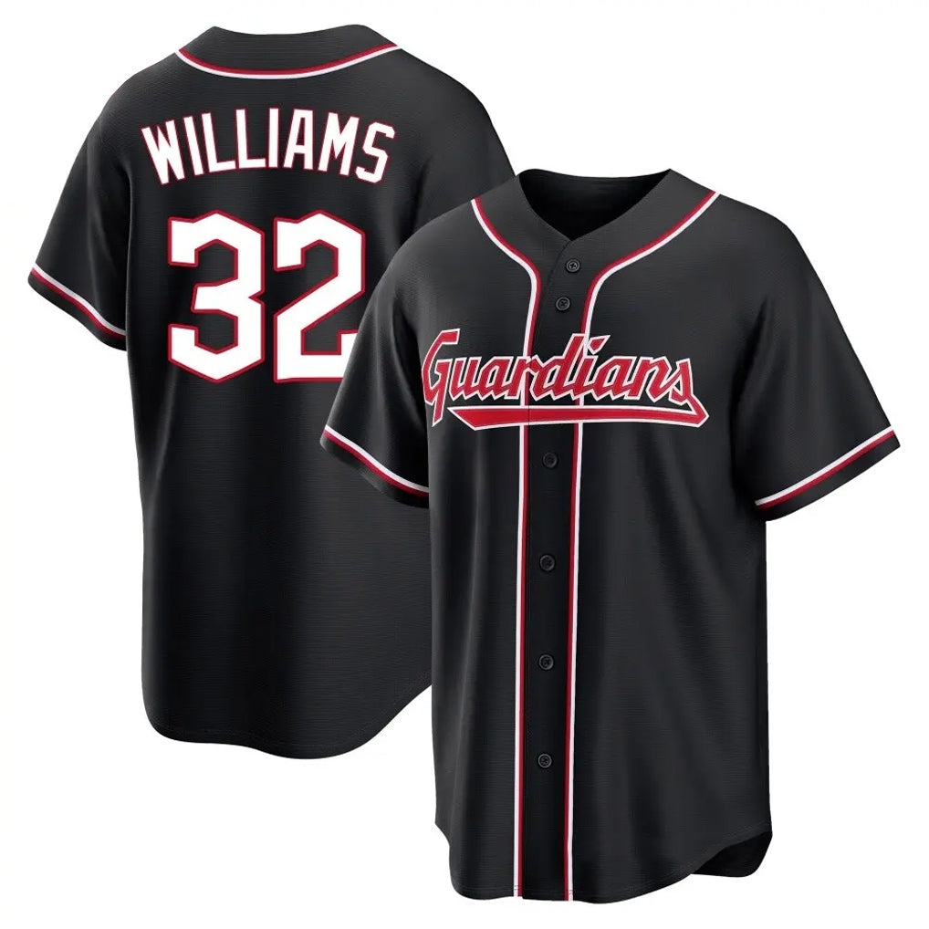 Mdoa C.Guardians #32 Gavin Williams Player Black Fashion Out Home Game Stitched Jerseys
