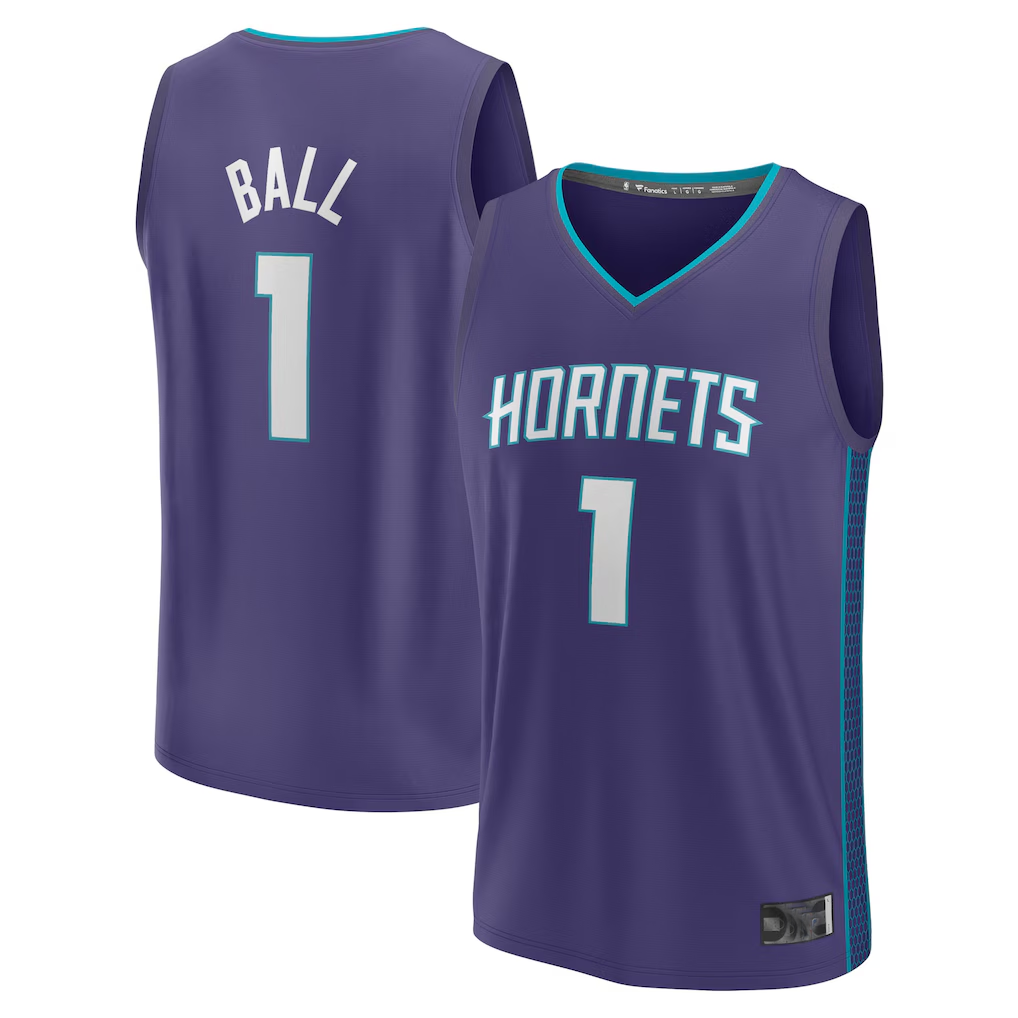 Mdoa C.Hornets #1 LaMelo Ball  Purple Fast Break Replica Player Jerseys - Statement Edition