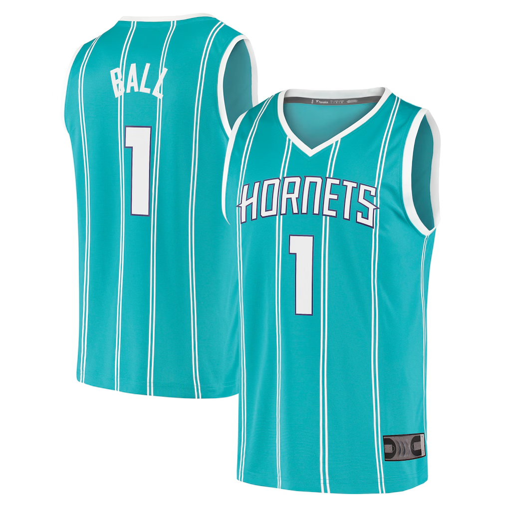 Mdoa C.Hornets #1 LaMelo Ball  Teal Fast Break Replica Jerseys - Icon Edition