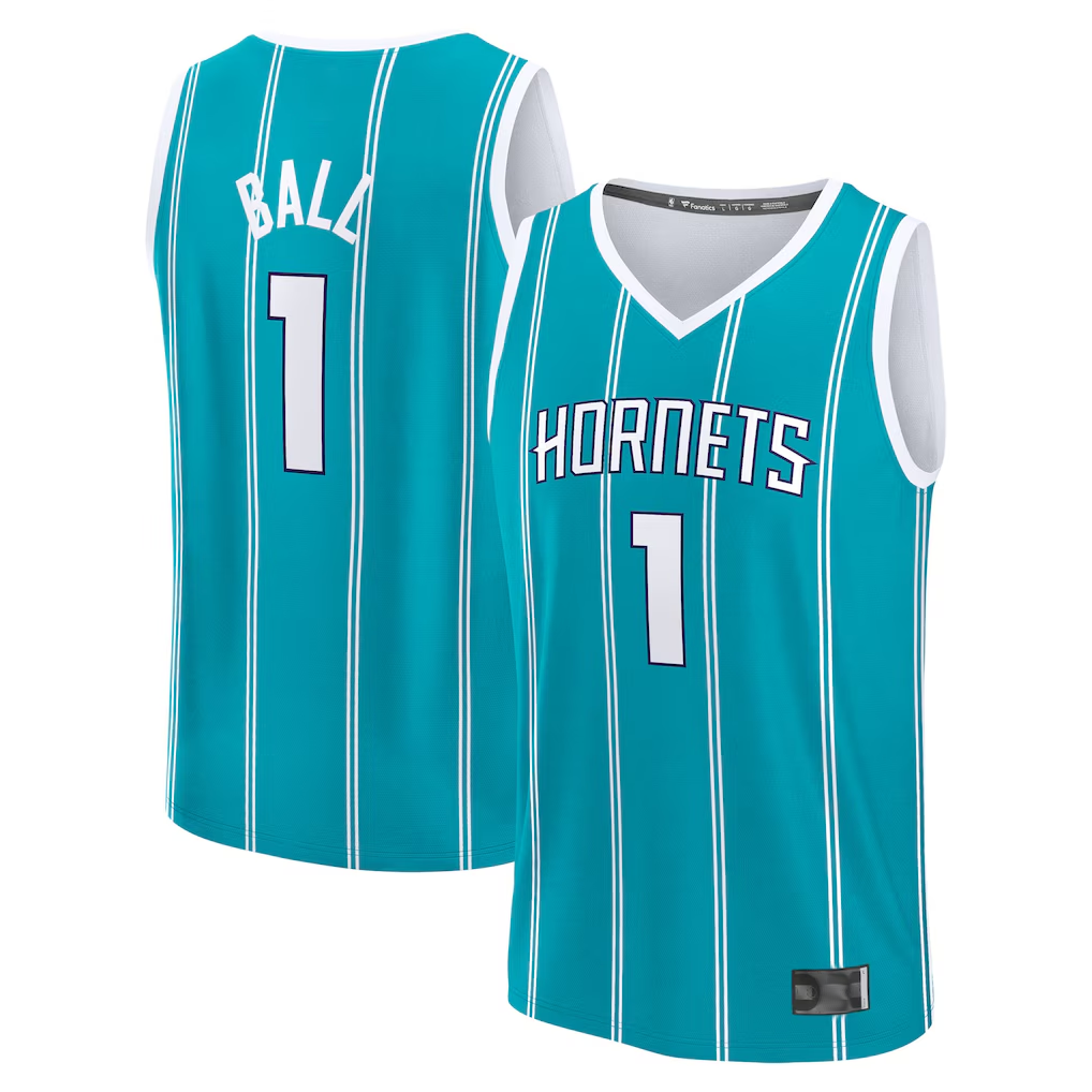 Mdoa C.Hornets #1 LaMelo Ball  Teal Fast Break Replica Player Jerseys - Icon Edition
