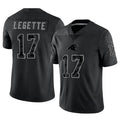 Mdoa C.Panthers #17 Xavier Legette Player Black REFLECTIVE Limited Stitched Jerseys