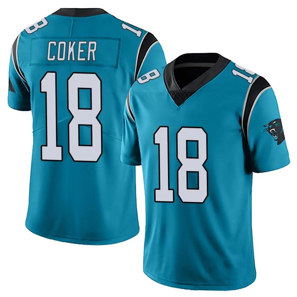 Mdoa C.Panthers #18 Jalen Coker Player Blue Vapor Untouchable Limited Game Stitched Jerseys