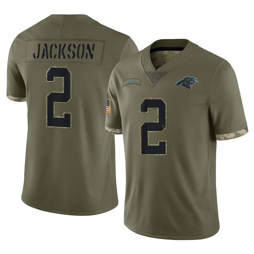 Mdoa C.Panthers #2 Michael Jackson Player Olive Salute to Service Game Stitched Jerseys