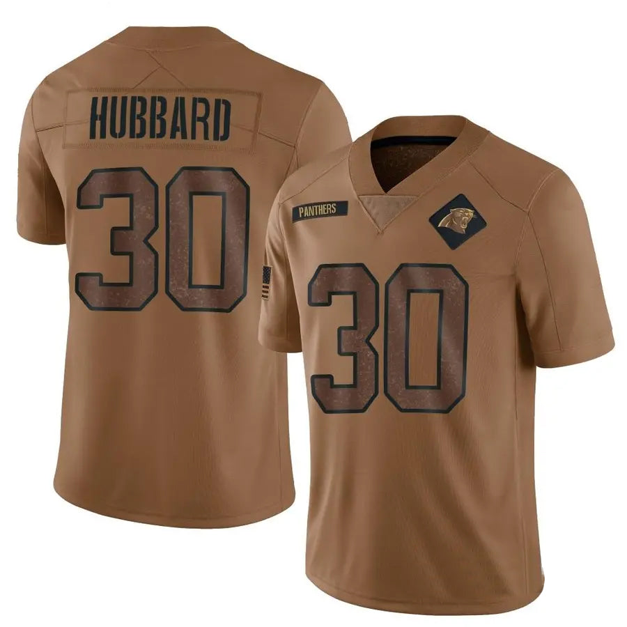 Mdoa C.Panthers #30 Chuba Hubbard Player Brown Salute To Service Limited Stitched Jerseys