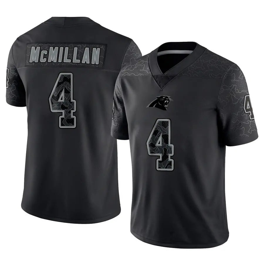 Mdoa C.Panthers #4 Tetairoa McMillan Player Black REFLECTIVE Limited Stitched Jerseys