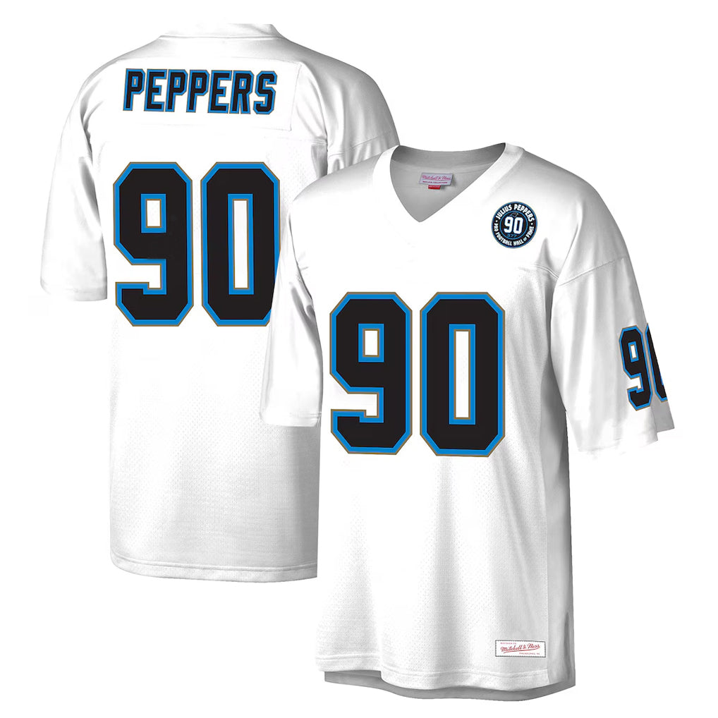 Mdoa C.Panthers #90 Julius Peppers Player White Mitchell & Ness 2024 Hall of Fame Fashion Stitched Jerseys