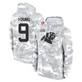 Mdoa C.Panthers #9 Bryce Young Player Arctic Camo Salute to Service Pullover Hoodies Limited Game Stitched Jerseys