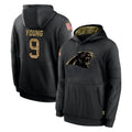 Mdoa C.Panthers #9 Bryce Young Player Black Salute to Service Pullover Hoodies Limited Game Stitched Jerseys