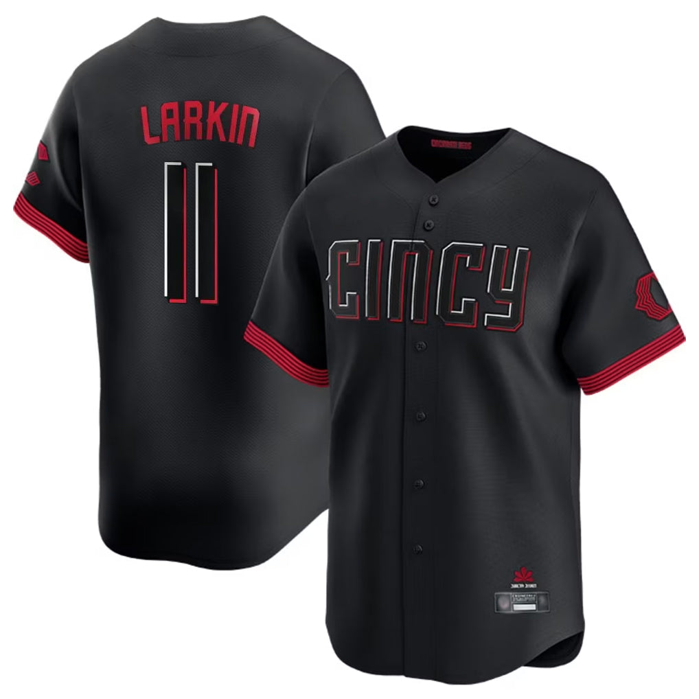 Mdoa C.Reds #11 Barry Larkin Player Black City Connect Home Limited Stitched Jerseys