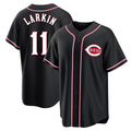 Mdoa C.Reds #11 Barry Larkin Player Black Fashion Out Home Game Stitched Jerseys