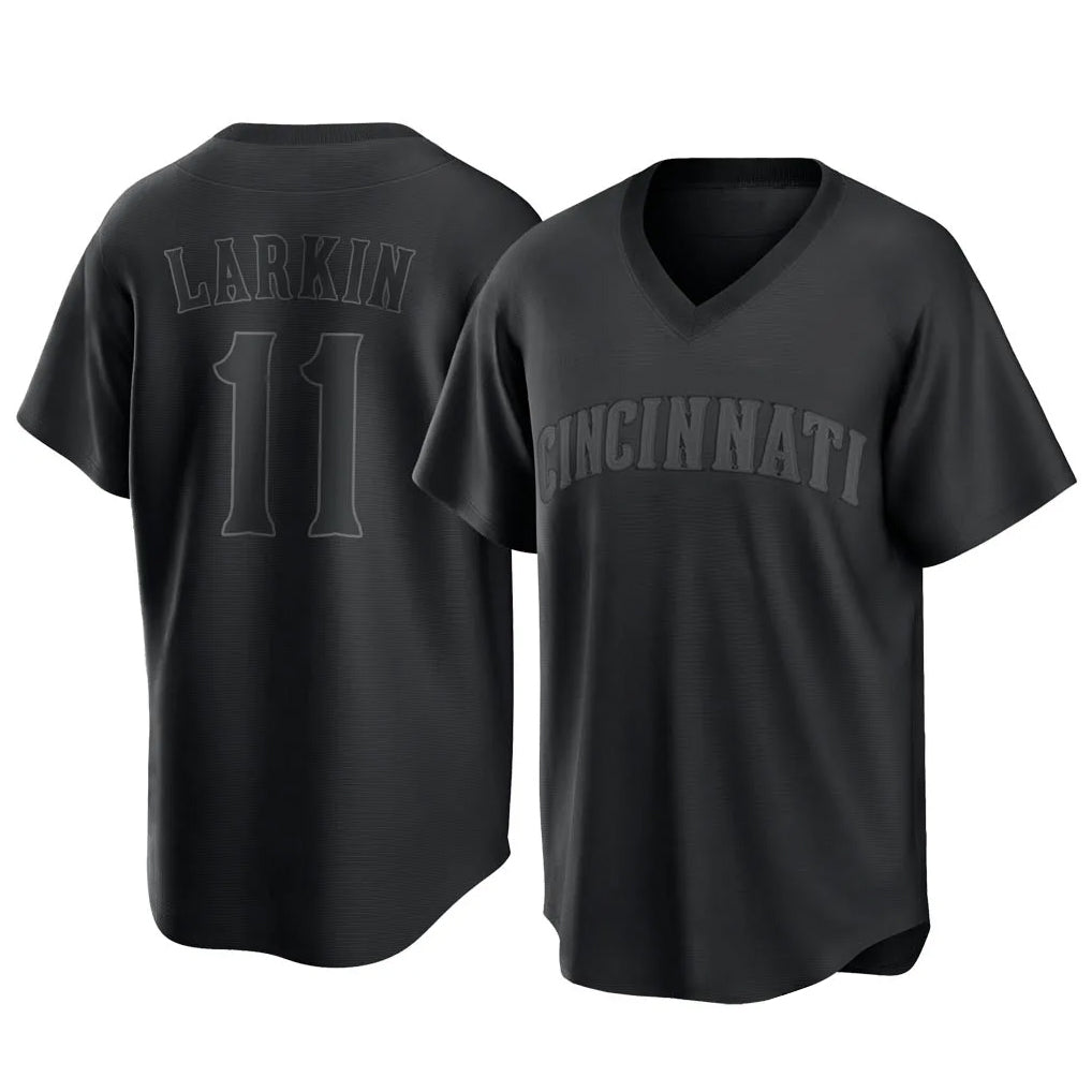 Mdoa C.Reds #11 Barry Larkin Player Black T-shirt Game Home Stitched Jerseys
