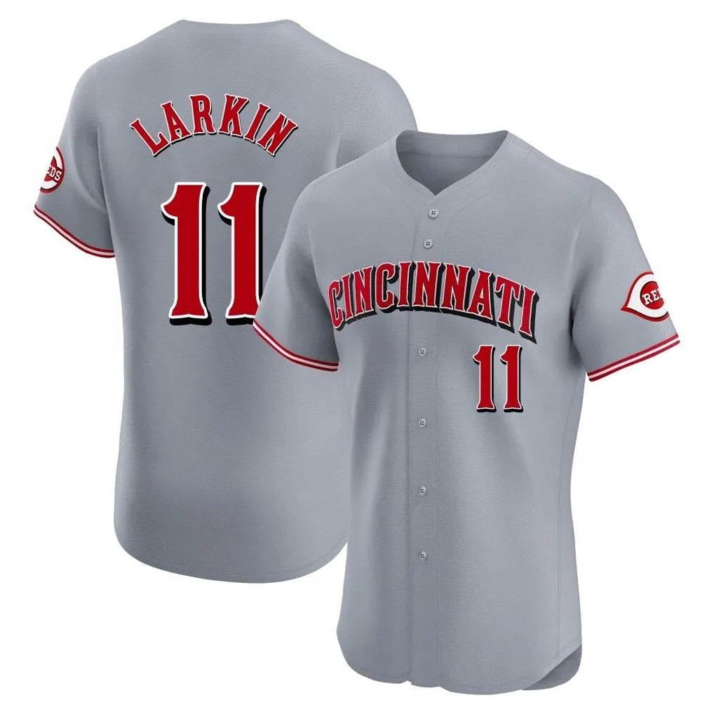 Mdoa C.Reds #11 Barry Larkin Player Gray Limited Elite Home Stitched Jerseys